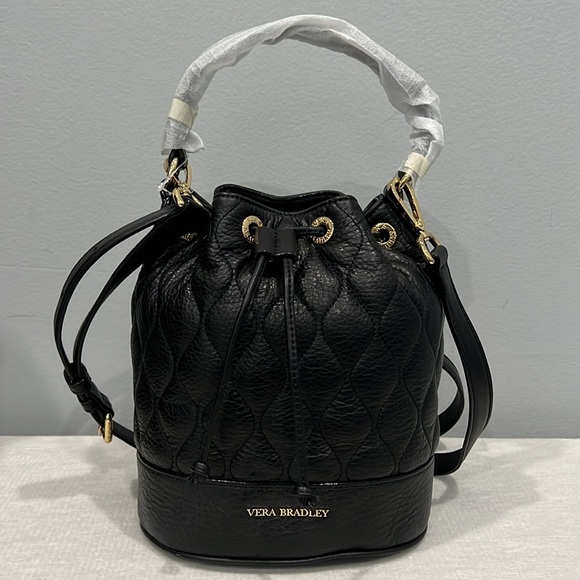 Vera Bradley Quilted Emerson Crossbody Black Genuine Leather - Picture 5 of 17